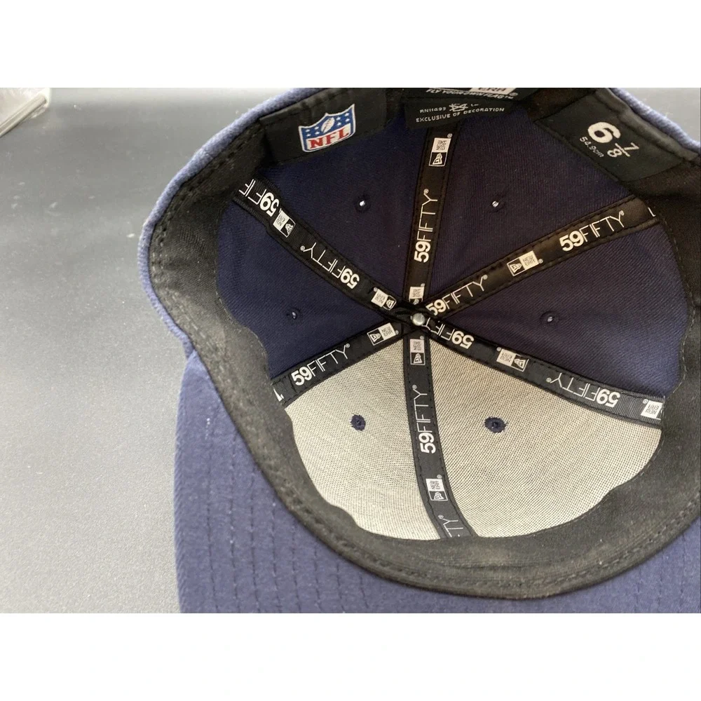 CHICAGO BEARS TEAM MENS FITTED HAT BLACK 6 7/8‎ NEW GSH logo on back